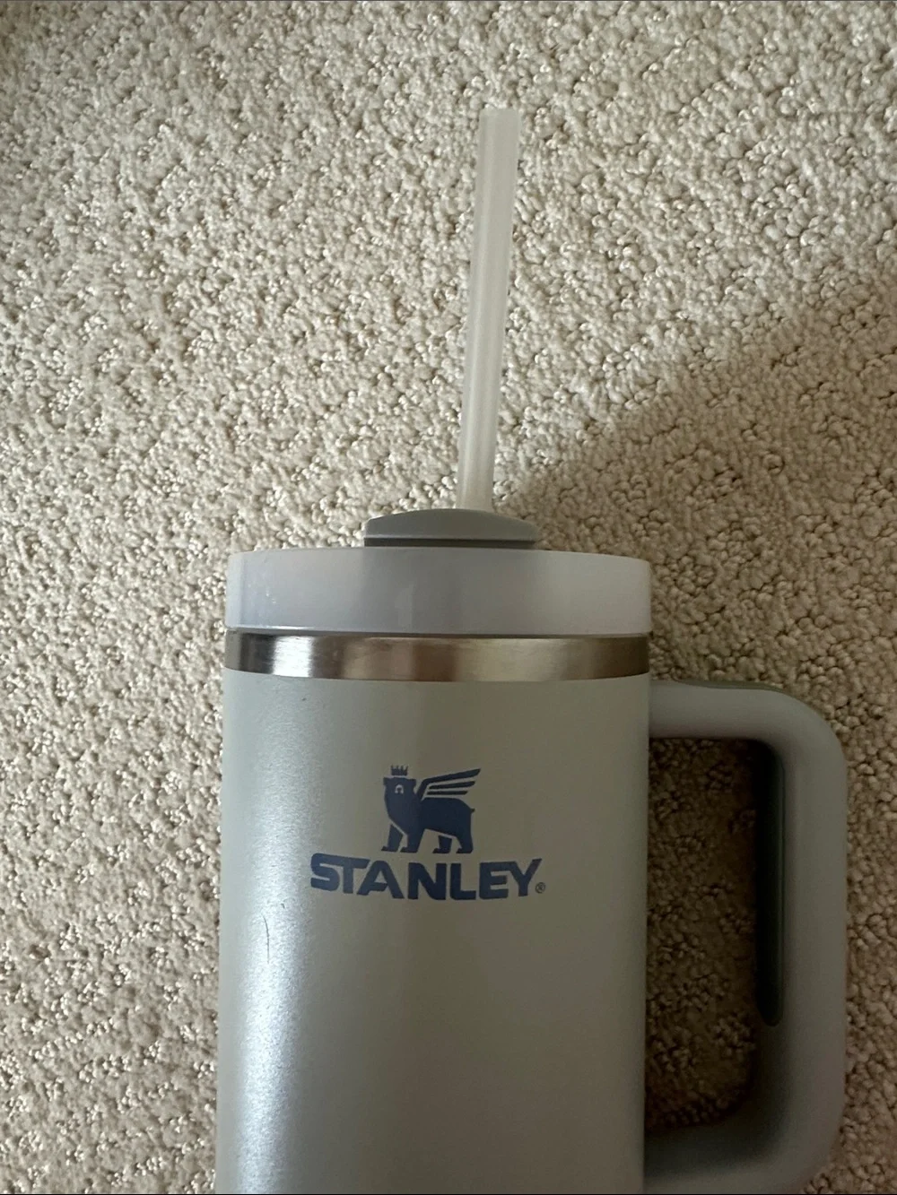 Stanley Matte Gray Travel Tumbler with Handle and Straw